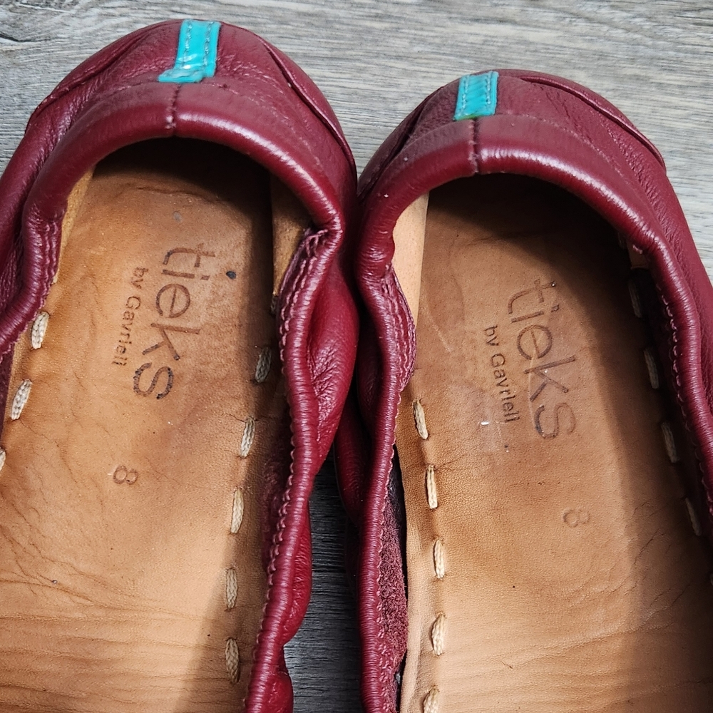 Tieks Gavrieli Ballet Flats Burgundy Red Leather Flats - Picture 13 of 15